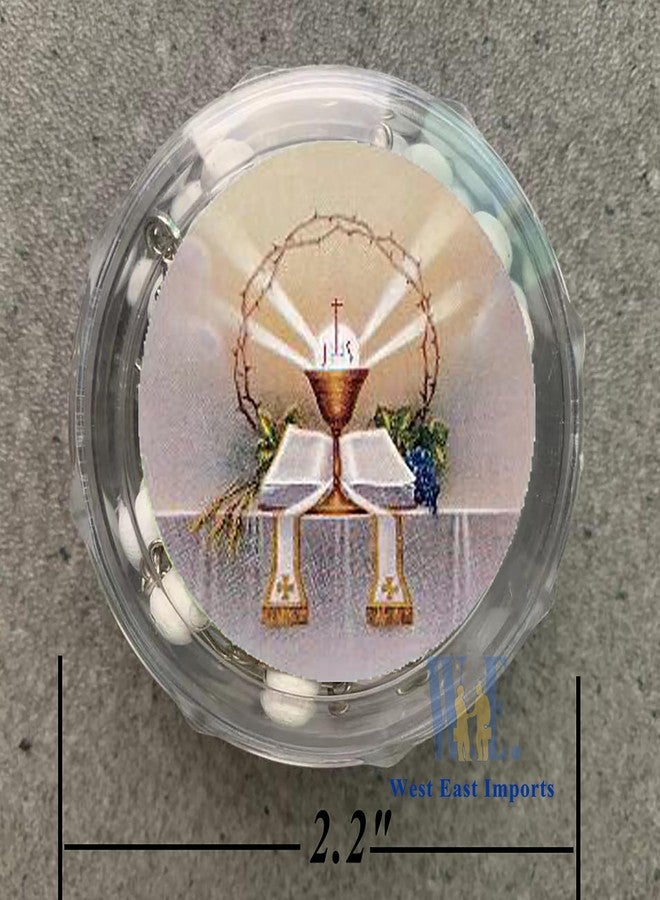 First Holy Communion White Scented Rosary Favor - 12 Rosaries chalice center individual Gift box (White) - Image 5