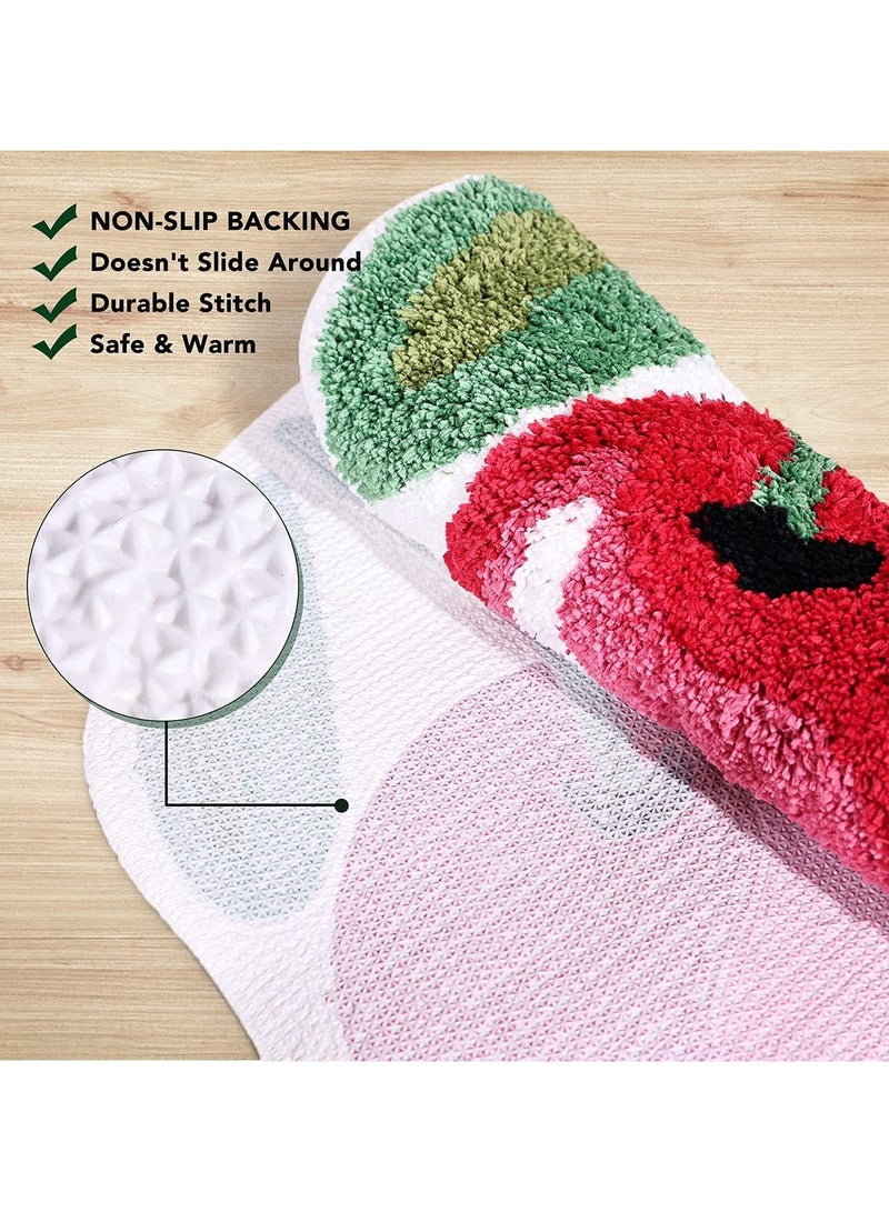 general Cherry cute bathroom bath mat, non-slip cute fruit shape absorbent bathtub cooler rug bathroom bathtub plush shower rug washable - Image 3