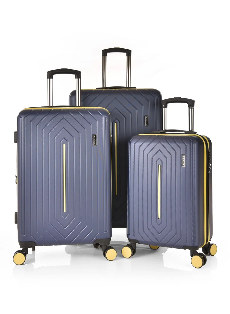 Track TRACK Luggage Set, Acrylonitrile Butadiene Styrene (ABS) Material, Trolley Travel Bag with Carry On Cabin and Checked In Sizes, combination Lock and 4 Double Wheels, Expendable, Size 20/24/28,13442/3P