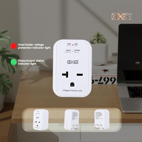 BXST 220V Surge Protector Electronic Voltage Protector for Home Appliance Surge Protector for Refrigerators One Outlet Plug 20A,4400W, White - Image 5