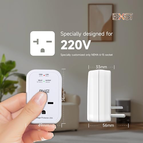 BXST 220V Surge Protector Electronic Voltage Protector for Home Appliance Surge Protector for Refrigerators One Outlet Plug 20A,4400W, White - Image 4