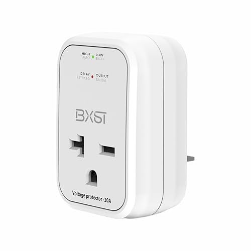 BXST 220V Surge Protector Electronic Voltage Protector for Home Appliance Surge Protector for Refrigerators One Outlet Plug 20A,4400W, White - Image 1