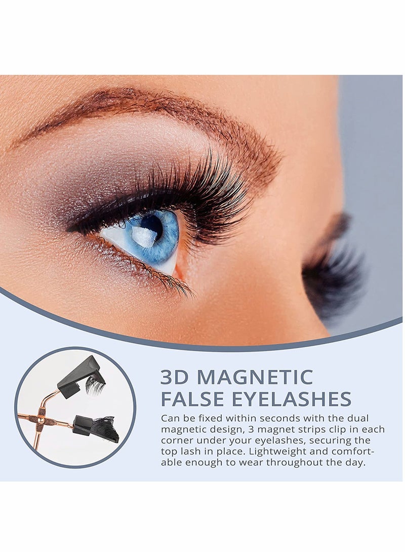 Magnetic Eyelashes Kit with No Glue Needed Lightweight and Easy to Wear 3D Reusable Eyelashes for Effortless Beauty 2 Pairs - Image 2