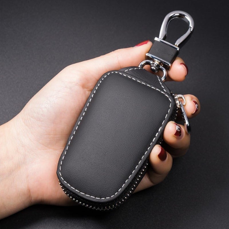 Krtopo Leather Car Key Chain Bag - Protection Wallet for Auto Remote Keys - Image 2