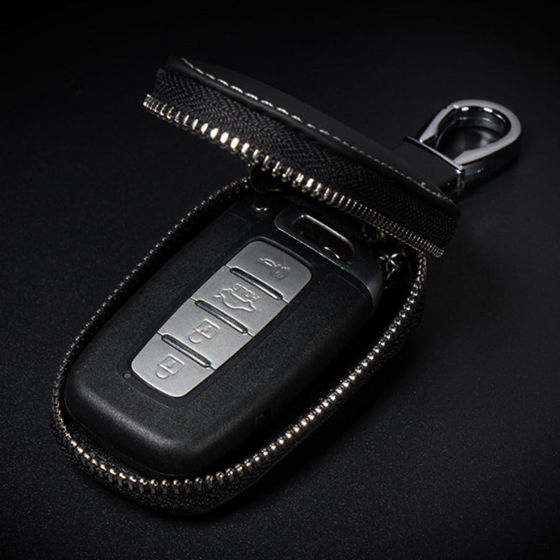 Krtopo Leather Car Key Chain Bag - Protection Wallet for Auto Remote Keys - Image 3