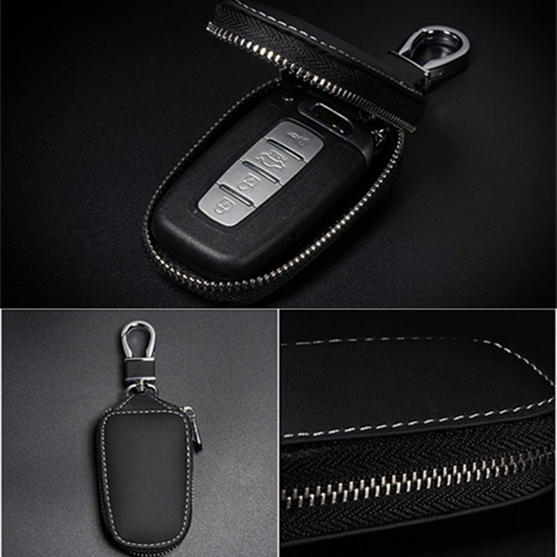 Krtopo Leather Car Key Chain Bag - Protection Wallet for Auto Remote Keys - Image 4