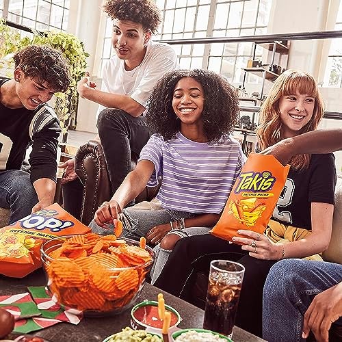 Taki's Takis Intense Nacho 17 oz Fiesta Size Bag, Cheese Flavored Non-Spicy Cheesy Rolled Tortilla Chips - Image 4