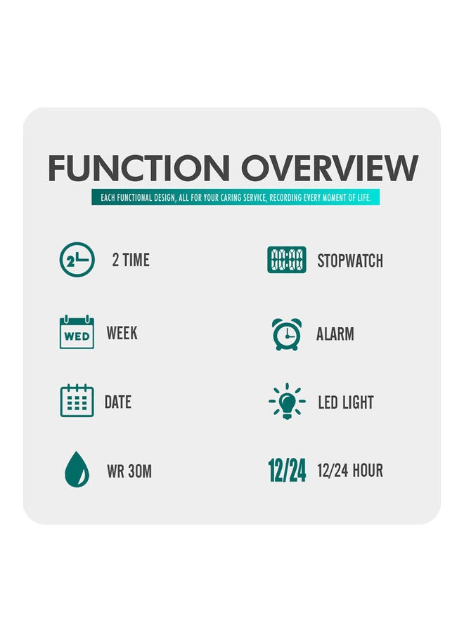 Men's Analog Digital With Leather Strap Classic Electronic Wrist Watch - Image 3