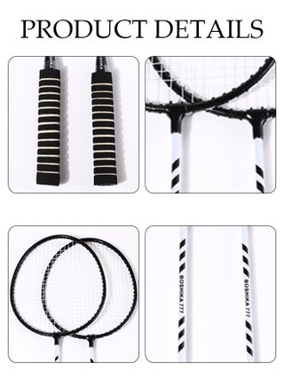 Badminton Rackets Set 2 Player Badminton Rackets Lightweight Badminton Racquet with 3 Shuttlecocks and 1 Carrying Bag,Badminton Backyard Games for Outdoor,Garden,Beach,Family Fun Game - view 3
