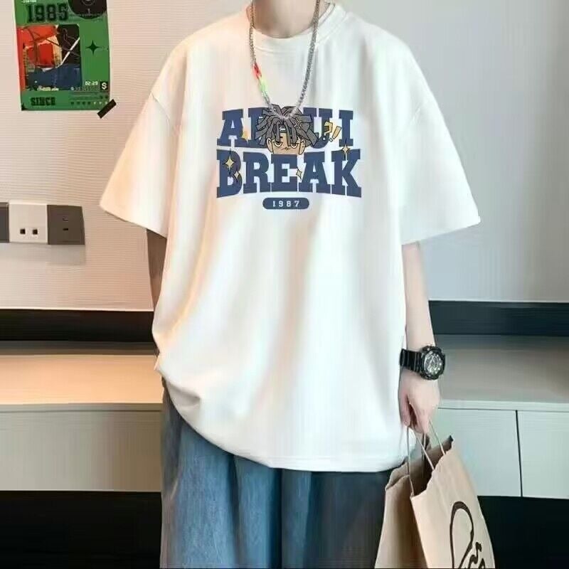 Short-Sleeved T-Shirt For Men 2025 Style Five-Quarter Sleeve T-Shirt Men'S Clothing Versatile Hong Kong Style Trendy Brand Half-Sleeved Men'S T-Shirt - Image 4