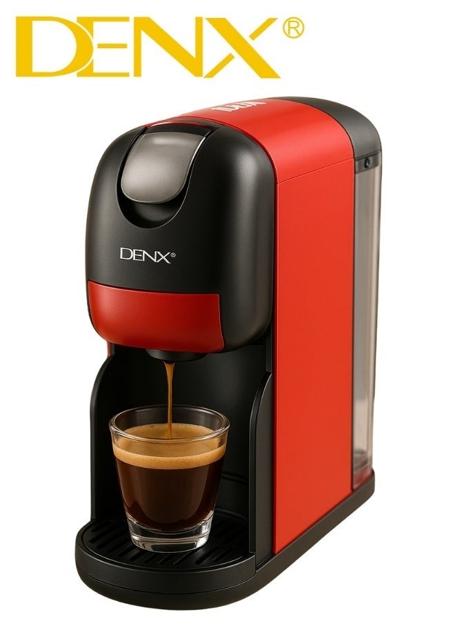 DENX 3-in-1 Capsule Coffee Maker DX3416 – 20 Bar Espresso Machine, 1400W Power, 1L Water Tank, Auto Shut-Off, One-Minute Brew, Nespresso & Dolce Gusto Compatible, Compact & Fast - Image 1
