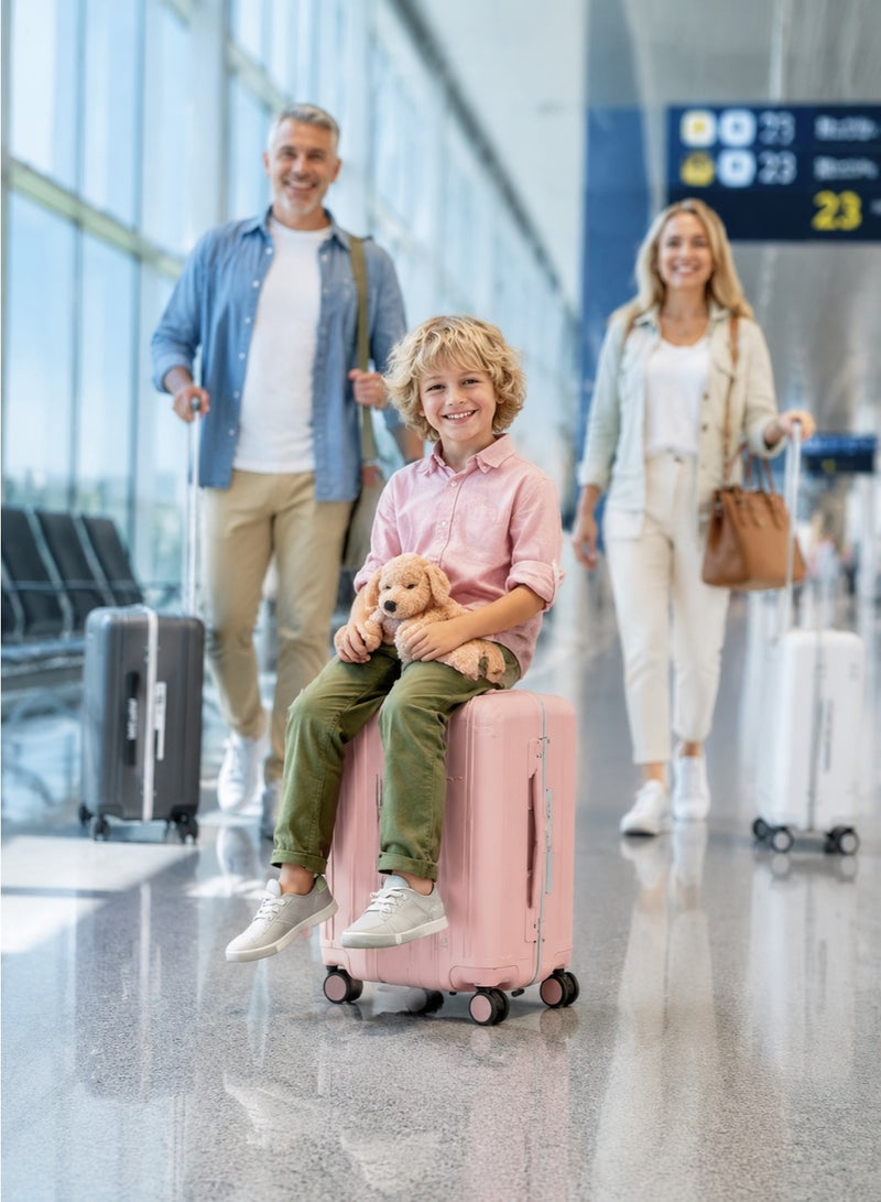 Kids Ride On Luggage Suitcase 20 Inch, Baby Travel Seat Carry On Suitcase with TSA Lock, PC Hard Shell for Family Travel - Image 2