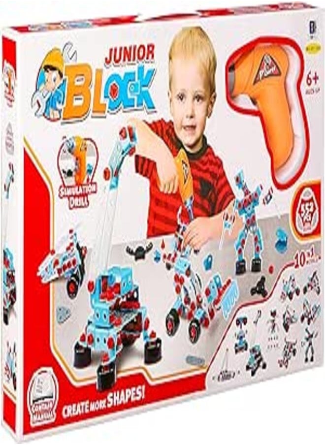 Carol Junior block creat more shapes -simulation drill 552 pcs -10*1 model +6y 
