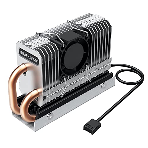 GRAUGEAR M.2 2280 SSD Heatsink Built-in PWM Cooling Fan[G-M2HP04-F] - Image 1