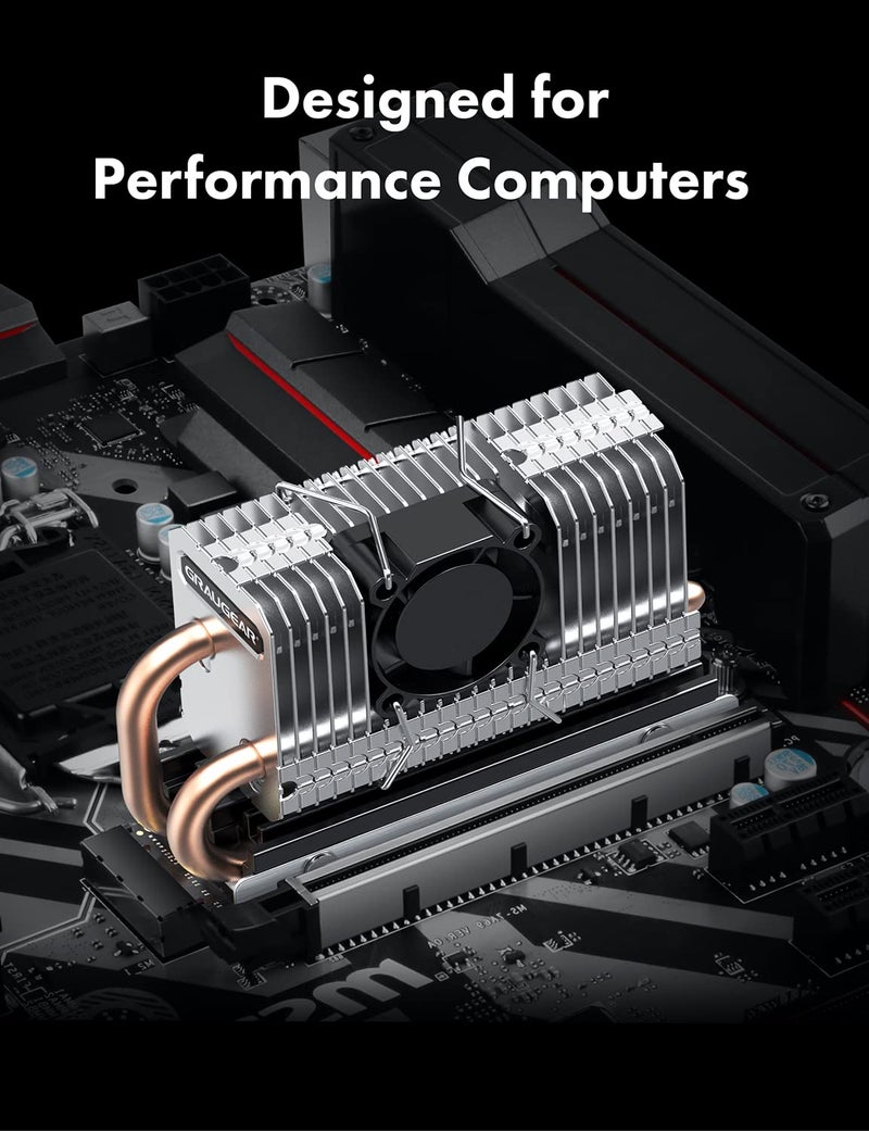 GRAUGEAR M.2 2280 SSD Heatsink Built-in PWM Cooling Fan[G-M2HP04-F] - Image 2