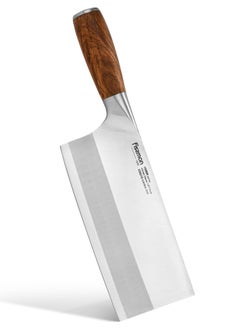 Fissman Kitchen Cleaver Knife 7.5'' with Steel Pommel, Meat Kitchen Cleaver Knife Damascus Pattern Fenrir Series, 420J2 Stainless Steel Multi-Purpose Butcher Knife, Ergonomic Handle, Razor-Sharp Knife  - Image 1