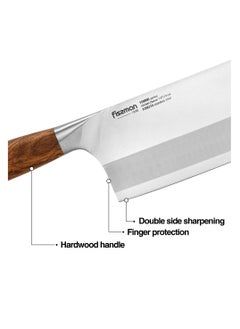 Fissman Kitchen Cleaver Knife 7.5'' with Steel Pommel, Meat Kitchen Cleaver Knife Damascus Pattern Fenrir Series, 420J2 Stainless Steel Multi-Purpose Butcher Knife, Ergonomic Handle, Razor-Sharp Knife  - Image 2