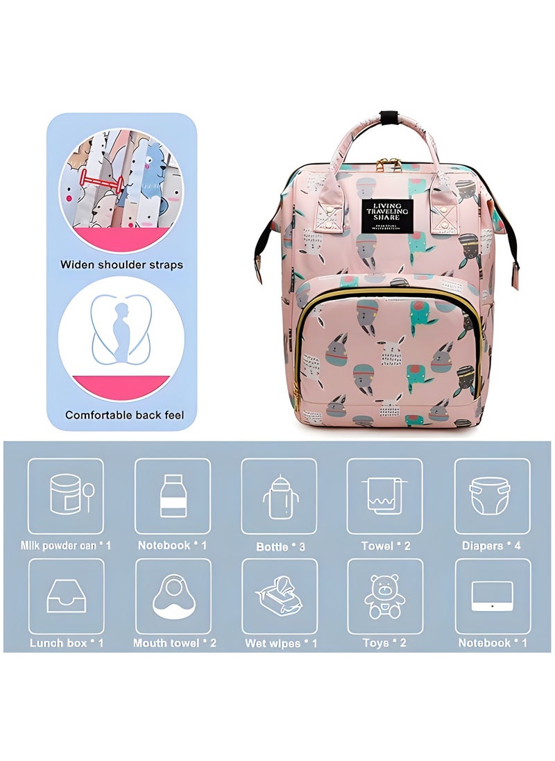 Generic - Diaper Bag Backpack,Maternity Mummy Travel Backpack,Baby Care Nappy Bag Large capacity and Multifunction(pink) - Image 1