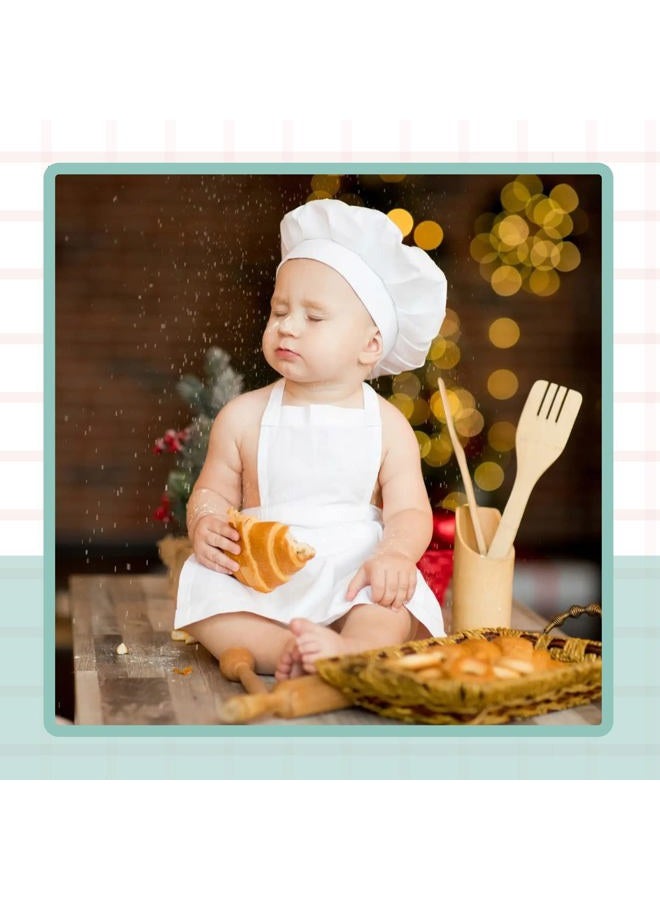 KHC-KHF Newborn Baby Photography Prop Baby Chef Outfits Chef Hat Apron Set Infant Baby Chef Costume Newborn Photography Outfits Boy Toddler Chef Hat And Apron - Image 4