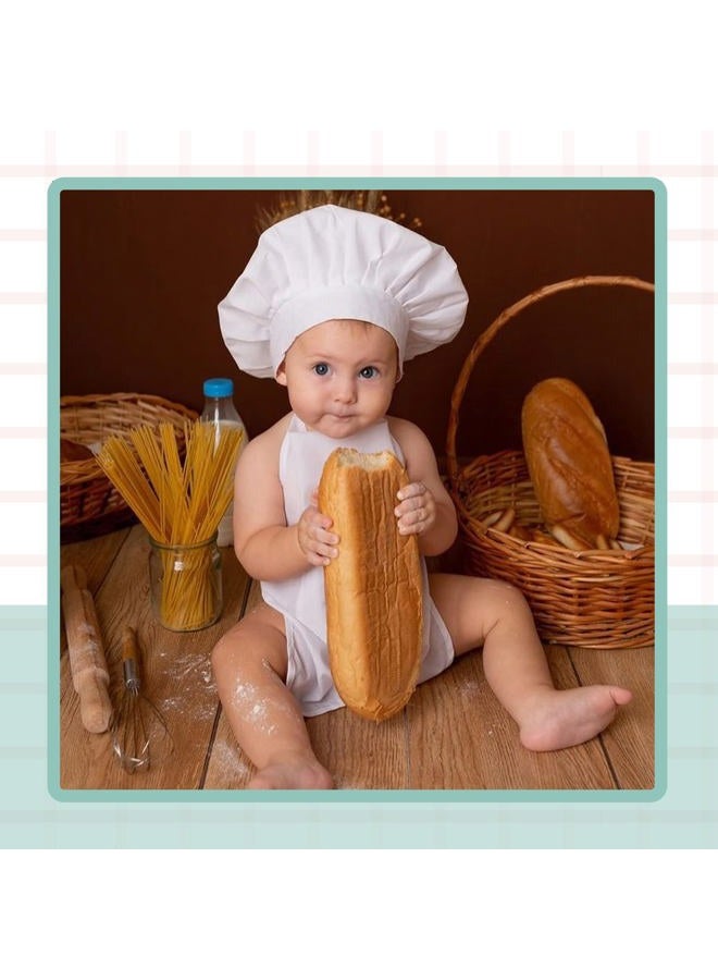 KHC-KHF Newborn Baby Photography Prop Baby Chef Outfits Chef Hat Apron Set Infant Baby Chef Costume Newborn Photography Outfits Boy Toddler Chef Hat And Apron - Image 5
