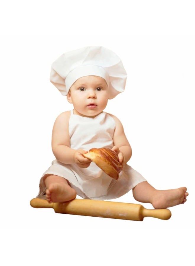 KHC-KHF Newborn Baby Photography Prop Baby Chef Outfits Chef Hat Apron Set Infant Baby Chef Costume Newborn Photography Outfits Boy Toddler Chef Hat And Apron - Image 1