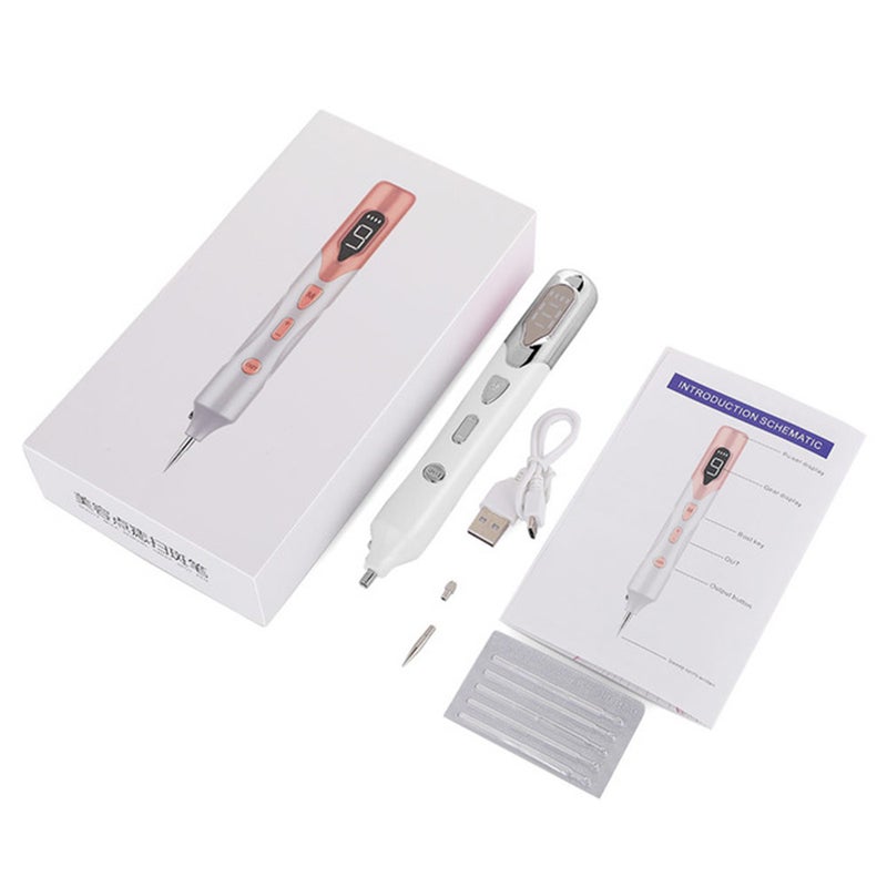 Skin Spot Remover Silver 9-Level Strength Adjustment Non-Invasive Treatment Electric Ion Pen - LCD Display Portable Skin Care Tool for Home Beauty Salon Plastic Hospital Use - Image 2