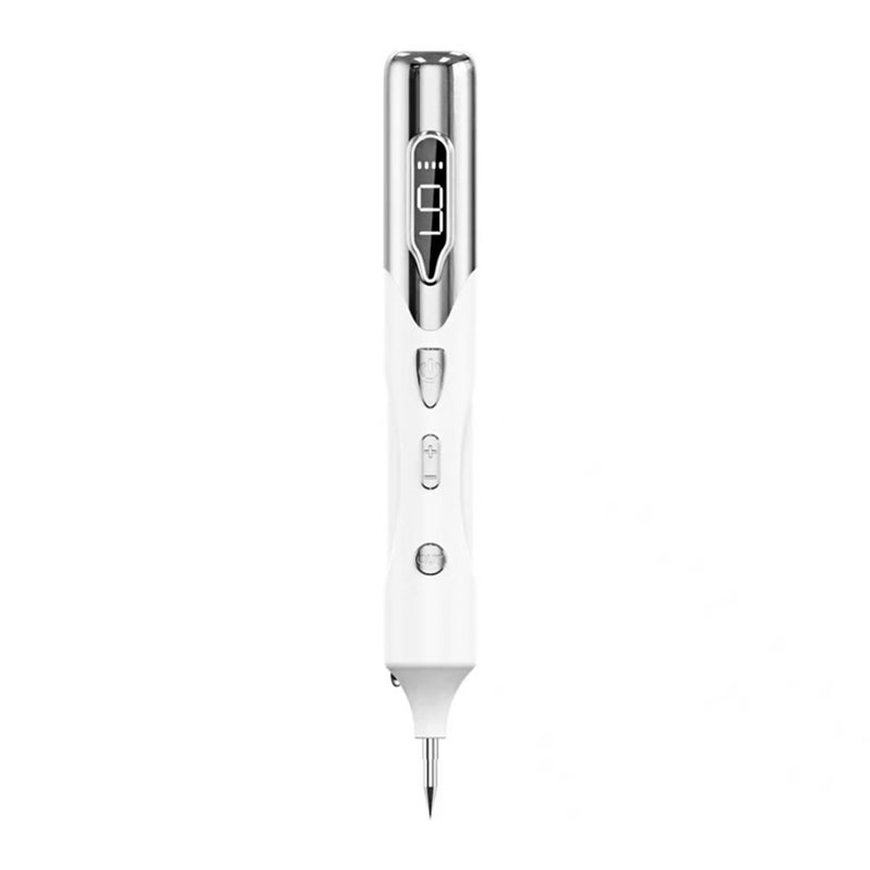 Skin Spot Remover Silver 9-Level Strength Adjustment Non-Invasive Treatment Electric Ion Pen - LCD Display Portable Skin Care Tool for Home Beauty Salon Plastic Hospital Use - Image 1