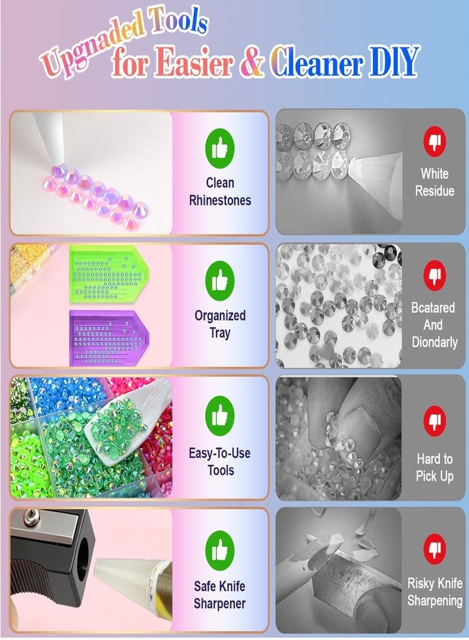 GGDECA 50000Pcs Bedazzling Kit, 3mm Resin Jelly Bedazzler Kit with Rhinestones - Image 4