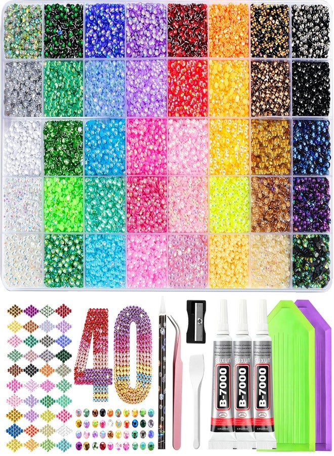 GGDECA 50000Pcs Bedazzling Kit, 3mm Resin Jelly Bedazzler Kit with Rhinestones - Image 1
