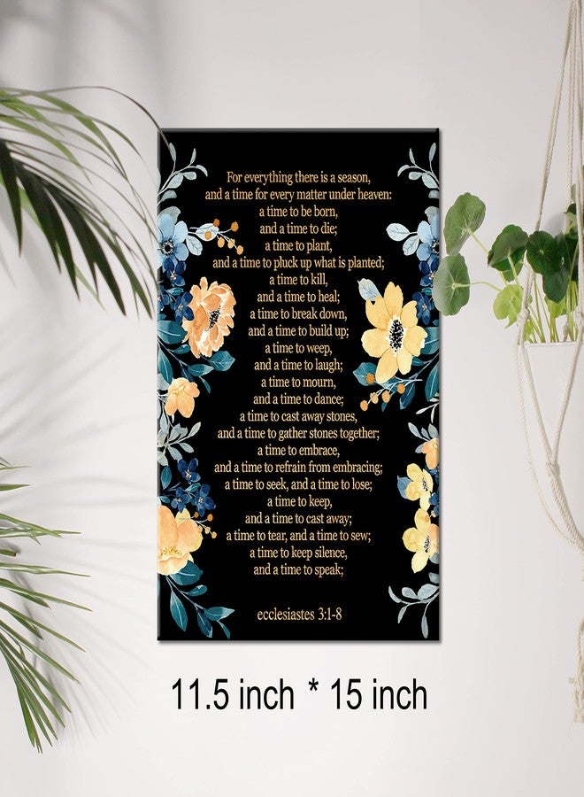JerLoe Christian Gold Foil Canvas Wall Art Motivational Ecclesiastes 3:1-8 for Everything There is a Season Print Framed Canvas Painting Artwork Home Decor Gifts 12x15 Inch - Image 2