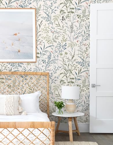 Erfoni 16.9''x118'' Leaf Peel and Stick Wallpaper Green and Beige Removable Wallpaper Green Leaf Self Adhesive Stick on Wall Paper DIY Boho Contact Paper for Cabinets Accent Wall Waterproof Vinyl Roll - Image 3