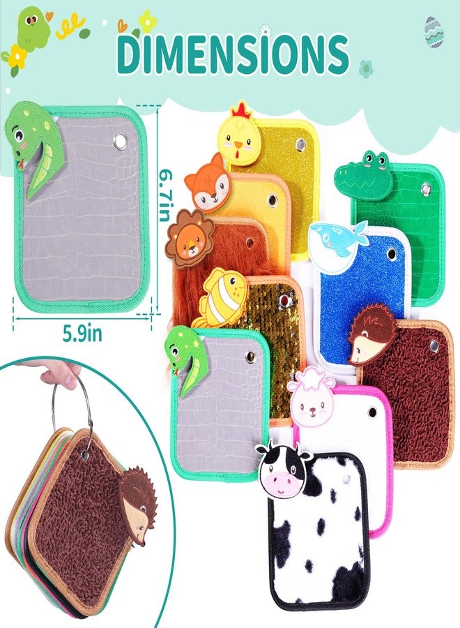 lefeke 10-Pack Animal Sensory Mats, Different Textures Sensory Mats for Sensory Walls, Early Sensory Tactile Training - Image 5