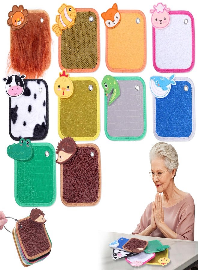 lefeke 10-Pack Animal Sensory Mats, Different Textures Sensory Mats for Sensory Walls, Early Sensory Tactile Training - Image 1