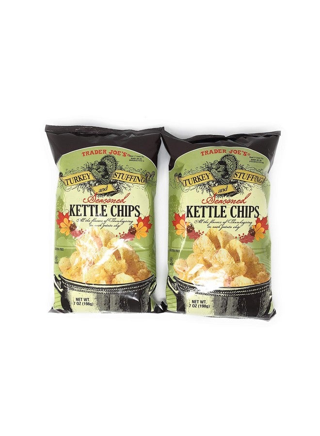 ZOTOYI Trader Joe's Turkey and Stuffing Seasoned Kettle Chips, 2-pack. 7oz Each Bag.  - Image 1