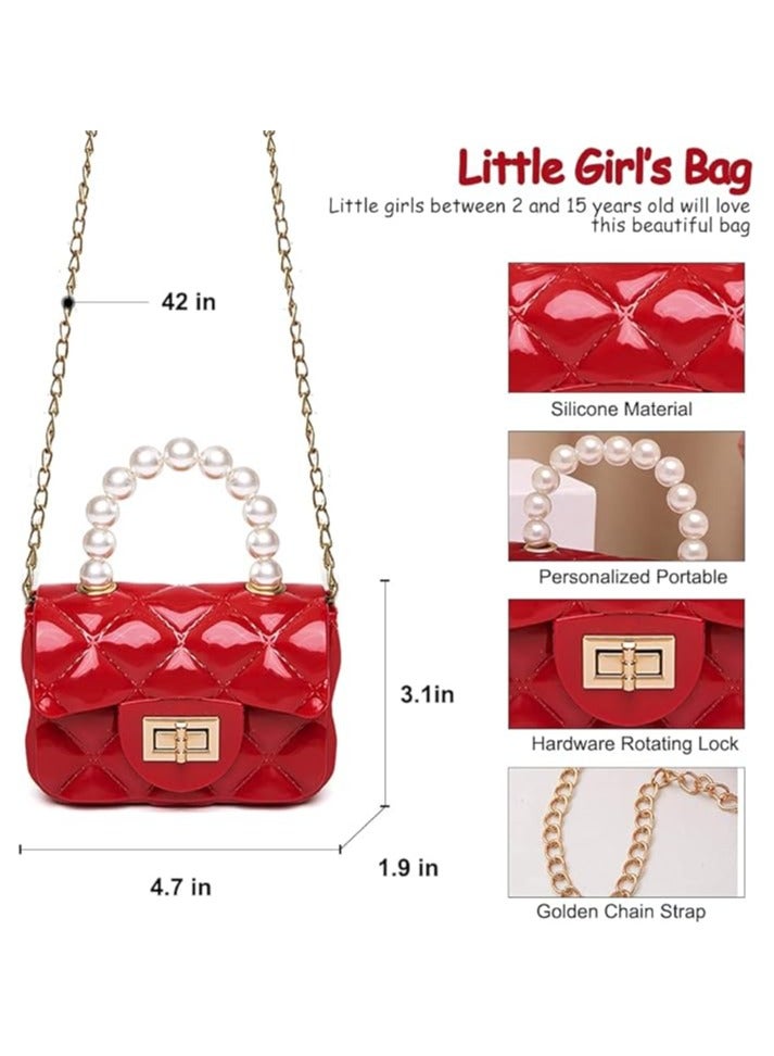 Little Girls Mini Purse Cute Crossbody Bag for Princesses red  - Image 5