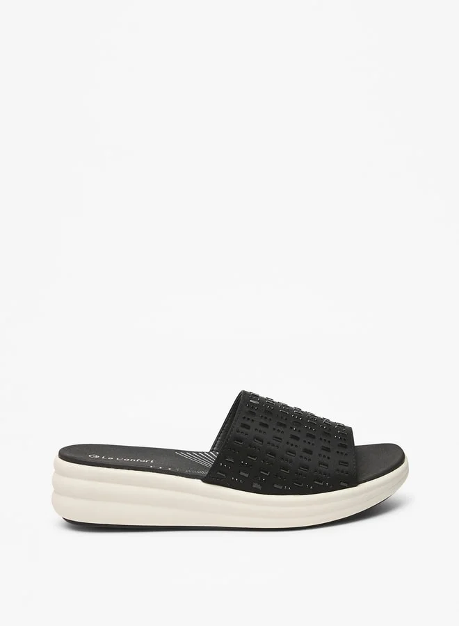 Le Confort Women's Embellished Slip-On Flatform Sandals