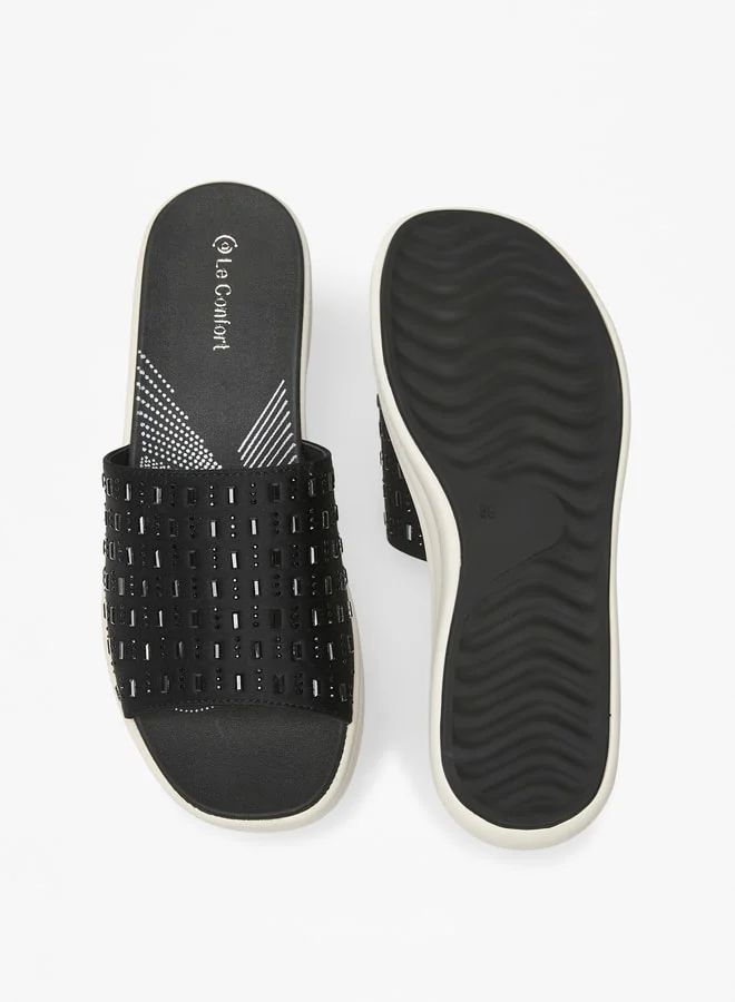 Le Confort Women's Embellished Slip-On Flatform Sandals