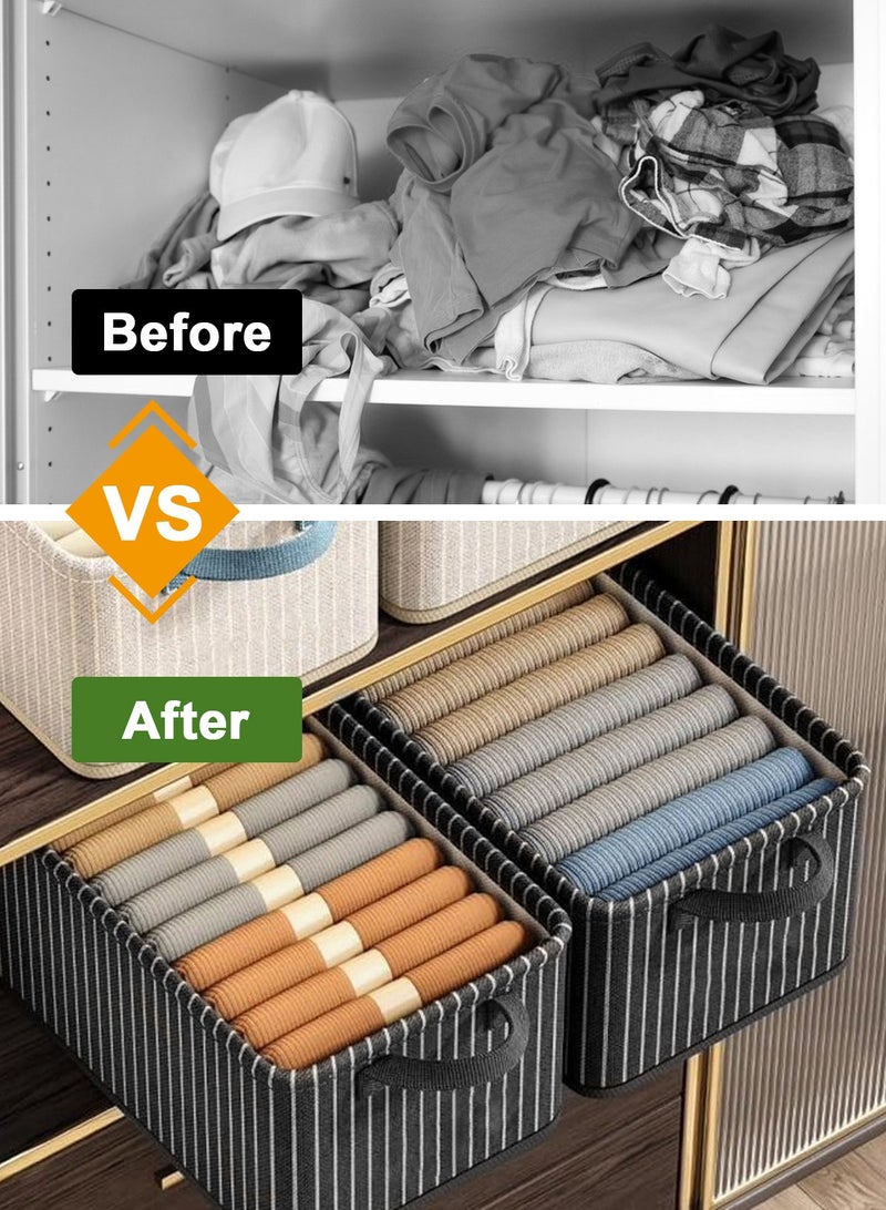 3pcs Wardrobe Clothes Organizer Foldable Closet Storage Organizer for Clothes Jeans Washable Closet Storage Boxes with Carrying Handles Cube Storage Bin for Home Bedroom Office