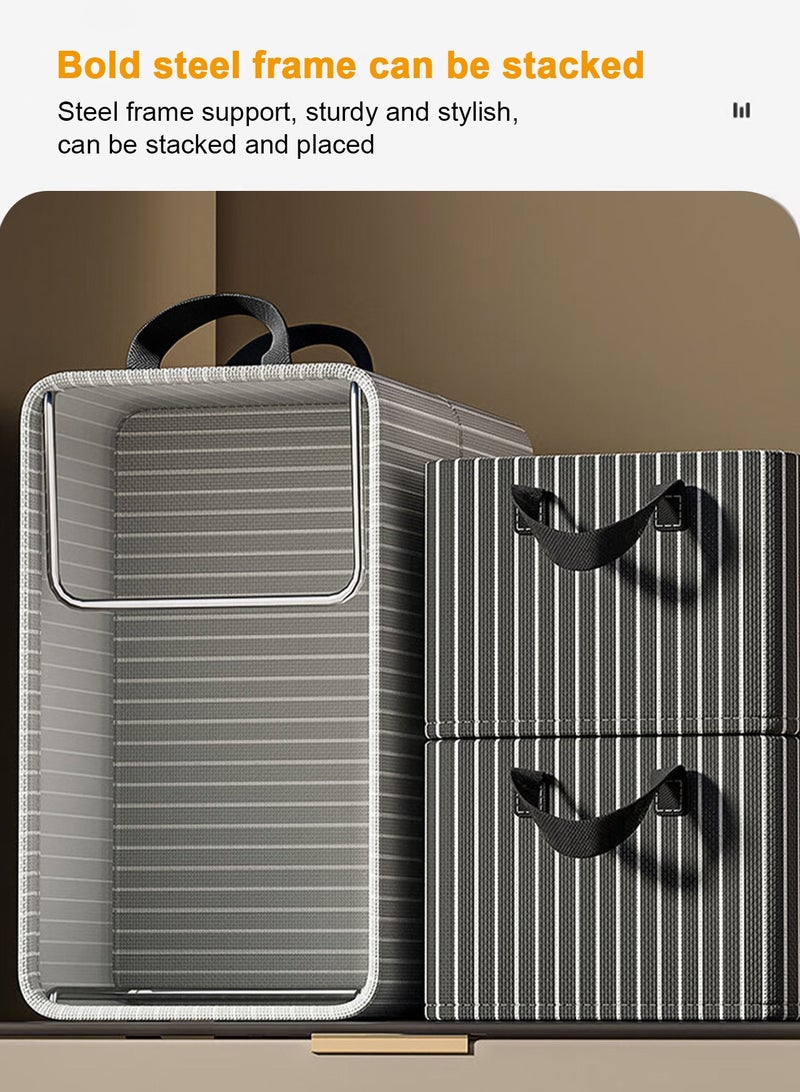 3pcs Wardrobe Clothes Organizer Foldable Closet Storage Organizer for Clothes Jeans Washable Closet Storage Boxes with Carrying Handles Cube Storage Bin for Home Bedroom Office
