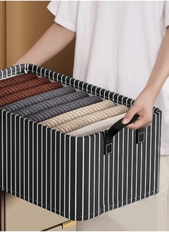 HomarKet 3pcs Wardrobe Clothes Organizer Foldable Closet Storage Organizer for Clothes Jeans Washable Closet Storage Boxes with Carrying Handles Cube Storage Bin for Home Bedroom Office  - Image 3
