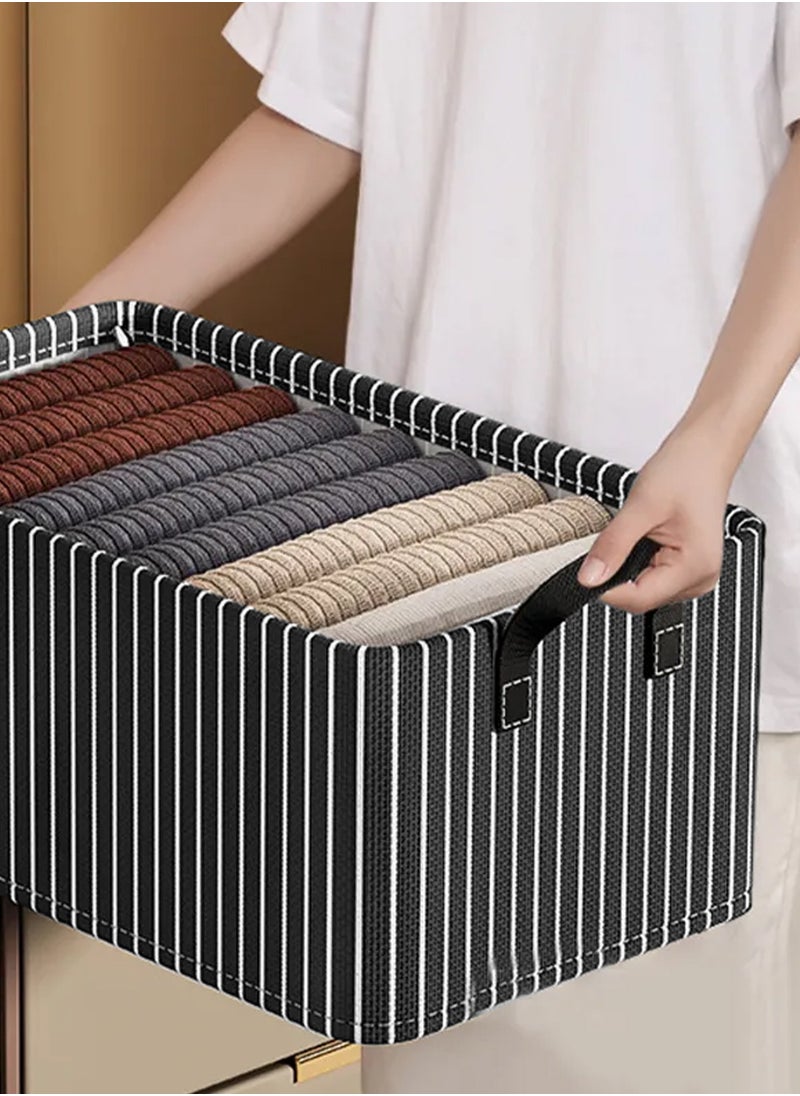 HomarKet 3pcs Wardrobe Clothes Organizer Foldable Closet Storage Organizer for Clothes Jeans Washable Closet Storage Boxes with Carrying Handles Cube Storage Bin for Home Bedroom Office  - Image 3