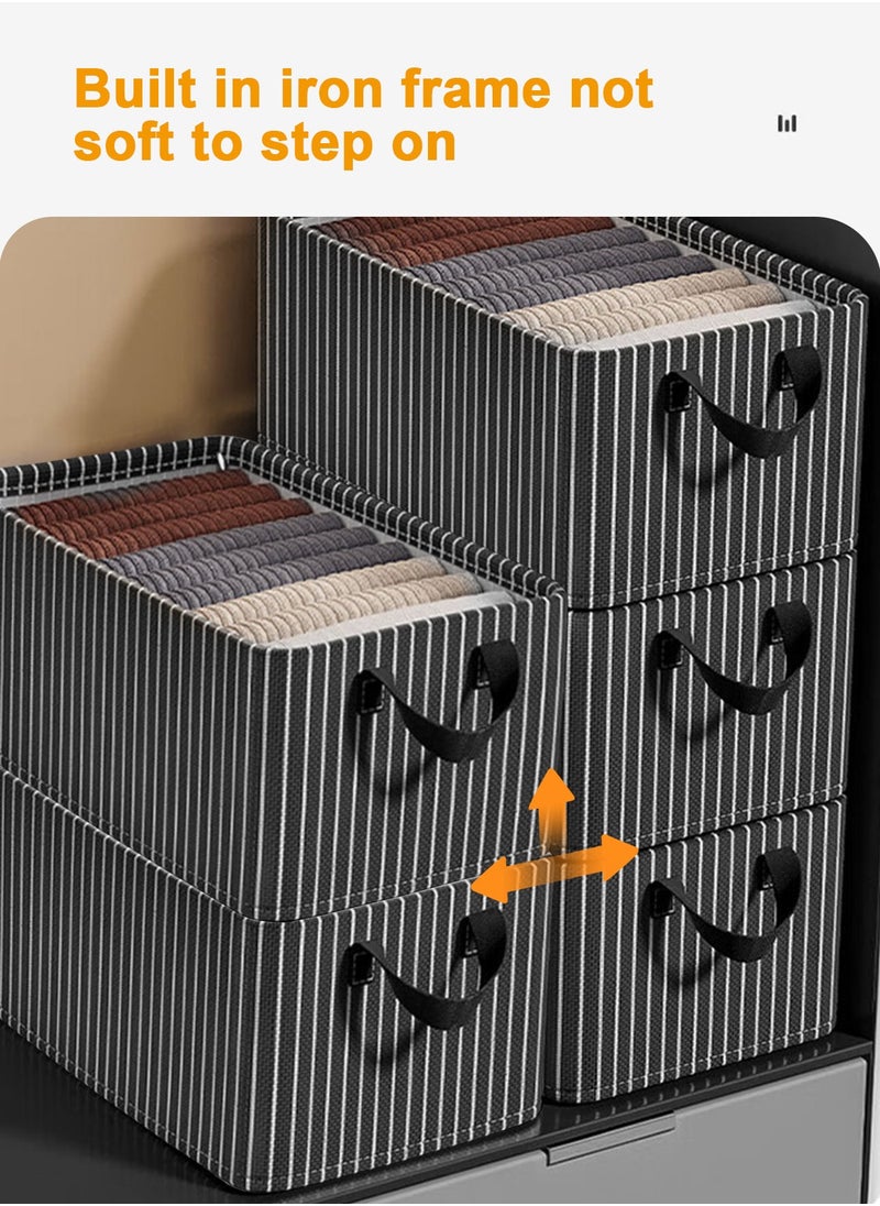 HomarKet 3pcs Wardrobe Clothes Organizer Foldable Closet Storage Organizer for Clothes Jeans Washable Closet Storage Boxes with Carrying Handles Cube Storage Bin for Home Bedroom Office  - Image 1