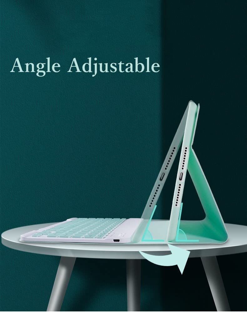 Kaitesi Keyboard Case for iPad Mini 6th/7th Gen - Magnetic Detachable Bluetooth Cover with Pencil Charging Holder (Mint Green) - Image 5