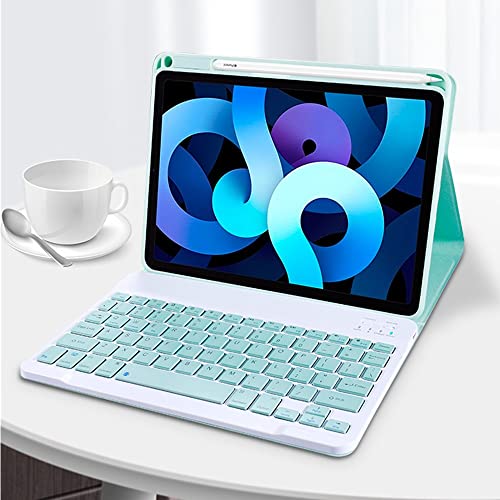 Kaitesi Keyboard Case for iPad Mini 6th/7th Gen - Magnetic Detachable Bluetooth Cover with Pencil Charging Holder (Mint Green) - Image 1