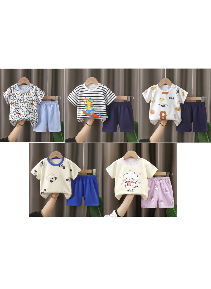 يصل ارتفاعه إلى 73 سم. ملابس أطفال، ملابس أطفال، ملابس أطفال رضع، 5 مجموعات ترويجية، مناسبة للأطفال الذين يقل طولهم عن 80 سم - Image 1