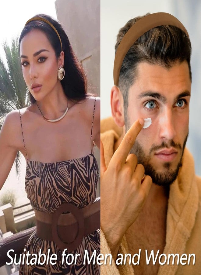 VELSCRUN 7 Pcs Different Headbands for Women Fashion Brown Knotted Solid Head Bands Pearl Headband Non Slip Hair Band for Womens Thin Thick Short Hair Face Wash Hair Accessories Gifts for Women Gilrs - Image 5