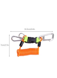 KASTWAVE Diving Lanyard, Stainless Steel Spring Coiled Lanyard, Heavy Duty with Clip and Quick Release Buckle for Cameras, Dive Lights Scuba Diving Coiled Lanyard Quick Release Clip with brass D snap hook  - Image 3