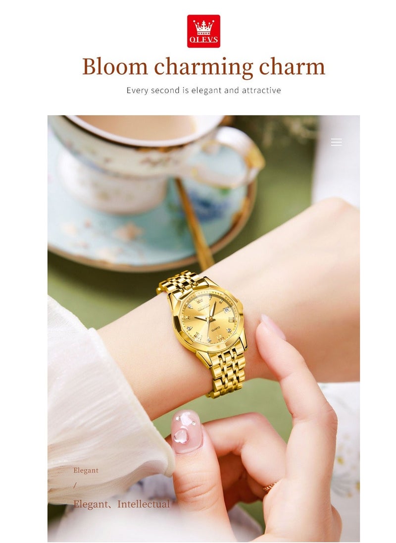 أوليفز Watches for Women Stylish Stainless Steel Water Resistant Quartz Analog Watch 9931 - Image 3