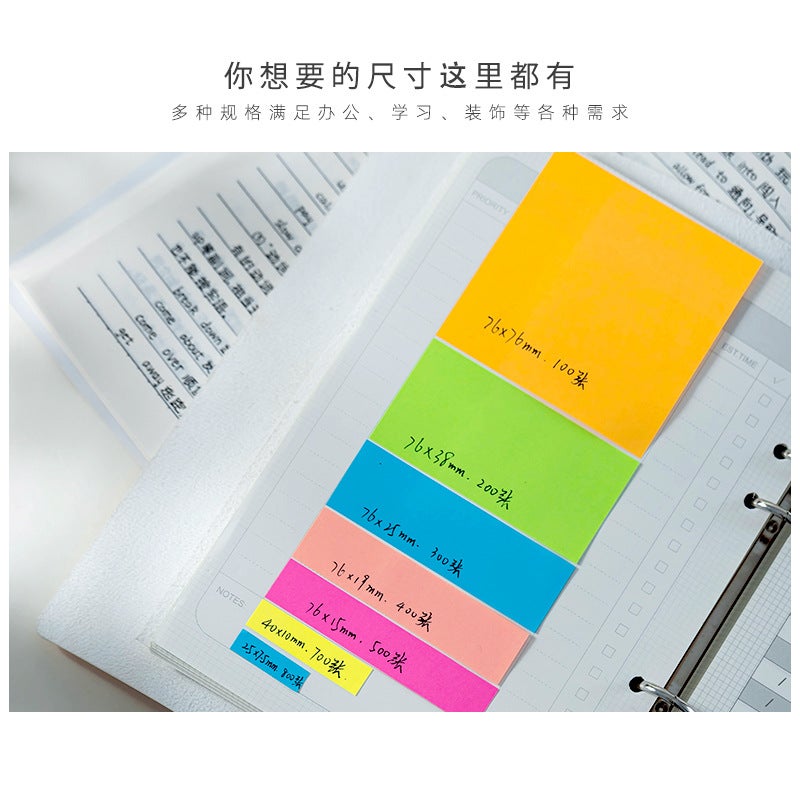Kingjet Original Colorful Fluorescent Sticky Notes Reading Notes Small Strips Index Label Stickers Office Use Reusable Sticky Notes - Image 5