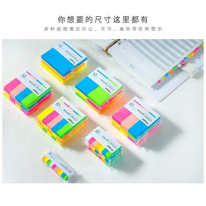 Kingjet Original Colorful Fluorescent Sticky Notes Reading Notes Small Strips Index Label Stickers Office Use Reusable Sticky Notes - Image 4
